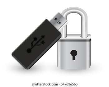 usb flashdrive with a metal steel master key lock 