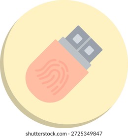USB Flat Circle Style Icon