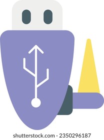  usb flat icon design style
