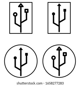 USB flat icon illustration- vector