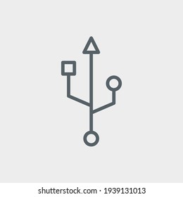 Usb Flat Icon Isolated On White Background