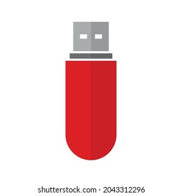 Usb flat icon on white background