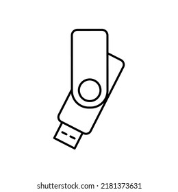 usb flat outline icon logo illustration. technology, electronic and equipment icon set. suitable for web, design,logo,app