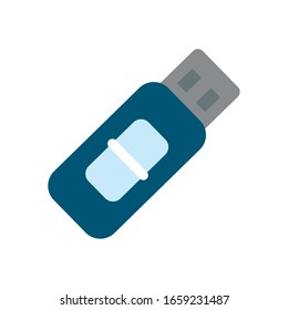 Diseño de iconos de estilo plano Usb, información de hardware de equipo de tecnología, información digital de oficina electrónica y tema de dispositivo Ilustración de vectores