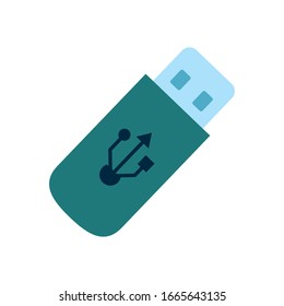 Diseño de iconos de estilo plano Usb, información de hardware de equipo de tecnología, información digital de oficina electrónica y tema de dispositivo Ilustración de vectores