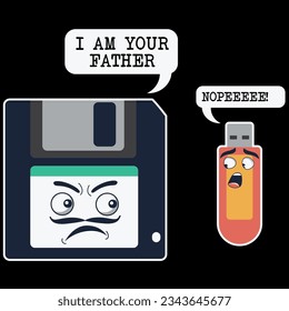 USB Floppy disk i am your father t-shirt design