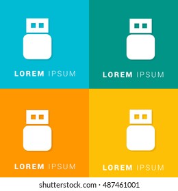 USB Four Color Material Designed Icon / Logo