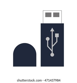 usb gadget device technology icon. Flat and Isolated design. Vector illustration