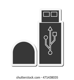 usb gadget device technology icon. Flat and Isolated design. Vector illustration