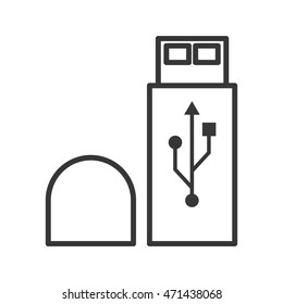 usb gadget device technology icon. Flat and Isolated design. Vector illustration