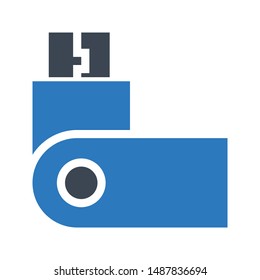 usb glyph colour vector icon
