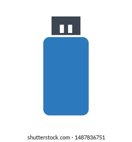 usb glyph colour vector icon