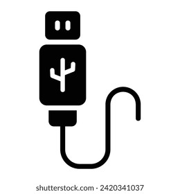 usb Glyph Icon Background White