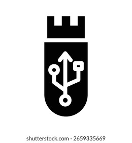 Gráfico de Vector de ilustración de icono de glifo USB. Gráfico simple del Vector de la ilustración del elemento, conveniente para el App, los Sitios web, y las presentaciones aisladas en el fondo blanco
