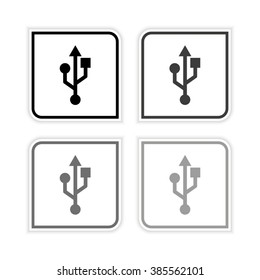 usb  - grayscale vector icon