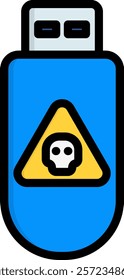 Usb Hacks Icon Lineal Color Vector Illustration