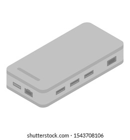 Usb hub icon. Isometric of usb hub vector icon for web design isolated on white background