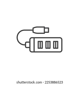 Icono de línea USB HUB. signo de estilo lineal para concepto móvil y diseño web.