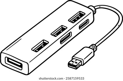 USB Hub with Multiple Ports and a Single Cable