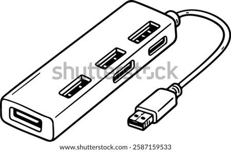 USB Hub with Multiple Ports and a Single Cable