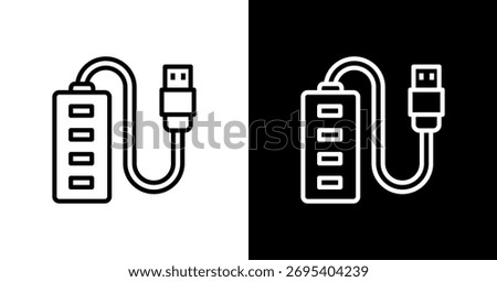 Usb Hub White Icon Set Design