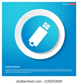 USB icon Abstract Blue Web Sticker Button - Free vector icon