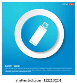 Usb Icon Abstract Blue Web Sticker Button - Free vector icon