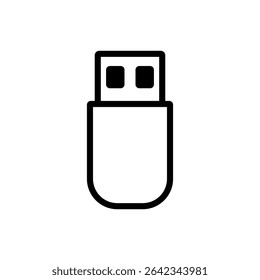 Ícone USB. Ilustração de vetor preto.