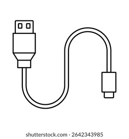 USB icon. Black vector illustration.