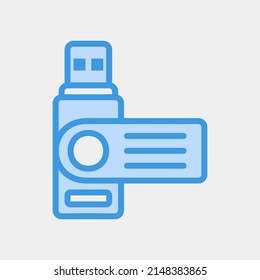 Usb icon in blue style, use for website mobile app presentation