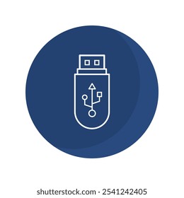 USB icon button vector ilustration. Flash disk sign and symbol