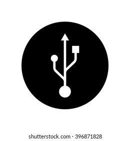 Usb icon in circle . Vector illustration