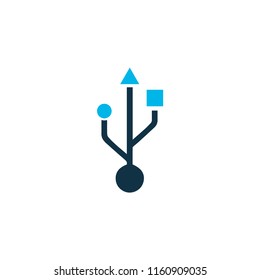 Usb icon colored symbol. Premium quality isolated connector element in trendy style.