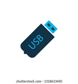 Usb icon colored symbol. Premium quality isolated flash drive element in trendy style.