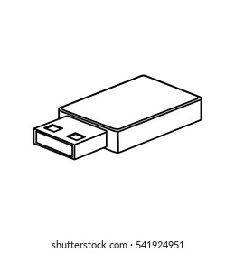 Usb icon. Connection technology equipment and hardware theme. Isolated design.