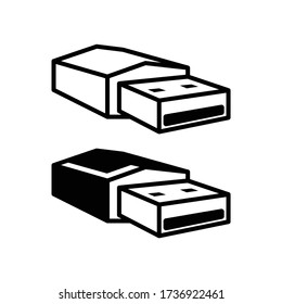 USB Icon, data transfer with simpel sign