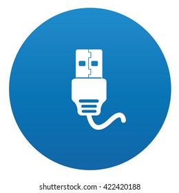 USB icon design on blue background,vector