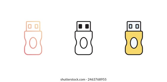 USB-Icon-Design mit weißem Hintergrund Stock Illustration