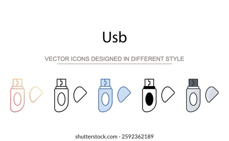 Usb icon design with white background stock illustration