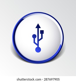 usb icon file compartment hardware vector symbol.