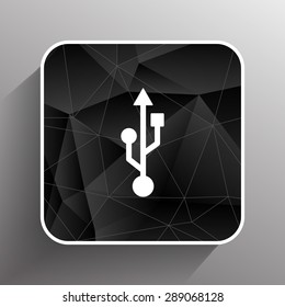 usb icon file compartment hardware vector symbol.