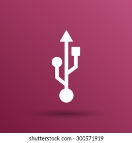 usb icon file compartment hardware vector symbol.