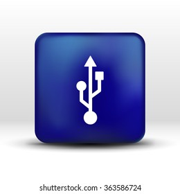 usb icon file compartment hardware vector symbol.