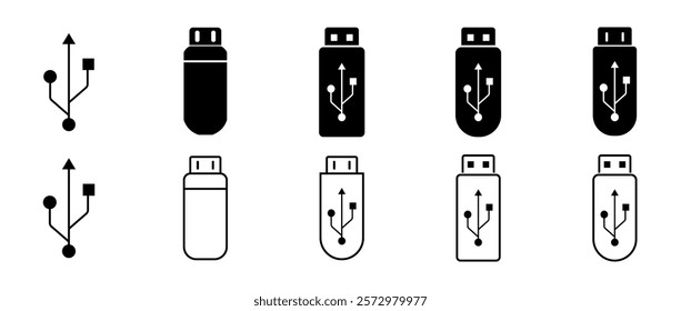 USB icon. Flash disk sign and symbol. flash drive sign. Vector usb flash drive icon.