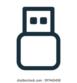 usb icon flash drive on white background