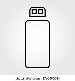 USB icon, Flash Drive icon, outline vector sign, linear style pictogram isolated on white. Symbol, logo illustration. Editable stroke. Eps10 vector illustration.