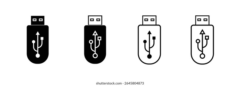 ícone USB, ícone de unidade flash vetor de símbolo.