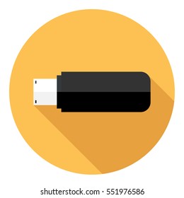 USB icon . Flat design style modern vector illustration. Isolated on stylish color background. Flat long shadow icon. Elements in flat design.