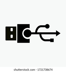 USB icon with flat style. USB illustrations and icons. vector icon.