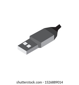 USB icon in flat style isolated. Vector Symbol illustration.